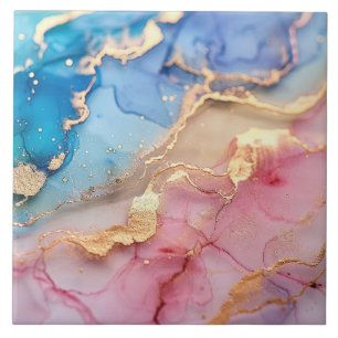 Plink Blau Gold Glitter Marmoriert Achat Keramik Fliese