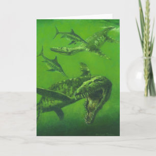 Pliosaur Dinosaur Greetings Card Karte