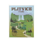 Plitvice Croatia Reiseplakat Notizblock (Rotiert)