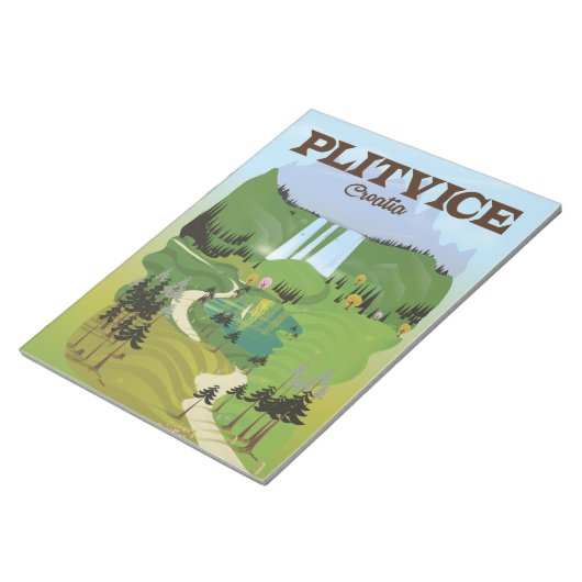 Plitvice Croatia Reiseplakat Notizblock (angewinkelt)