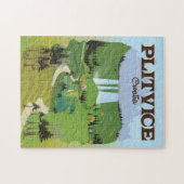 Plitvice Croatia Reiseplakat Puzzle (Horizontal)