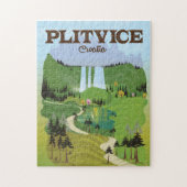 Plitvice Croatia Reiseplakat Puzzle (Vertikal)