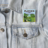 Plitvice Kroatien Reiseplakat Button (Beispiel)