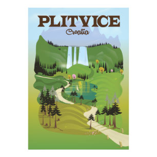 Plitvice Kroatien Reiseplakat Fotodruck