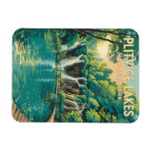 Plitvice Lakes National Park Illustration Travel Magnet (Horizontal)