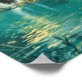 Plitvice Lakes National Park Illustration Travel Poster (Ecke)