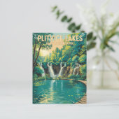 Plitvice Lakes National Park Illustration Travel Postkarte (Stehend Vorderseite)