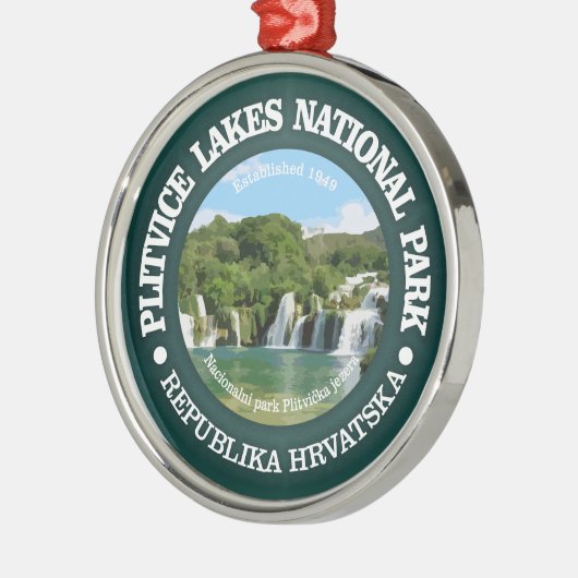 Plitvice Lakes NP Silbernes Ornament (Links)
