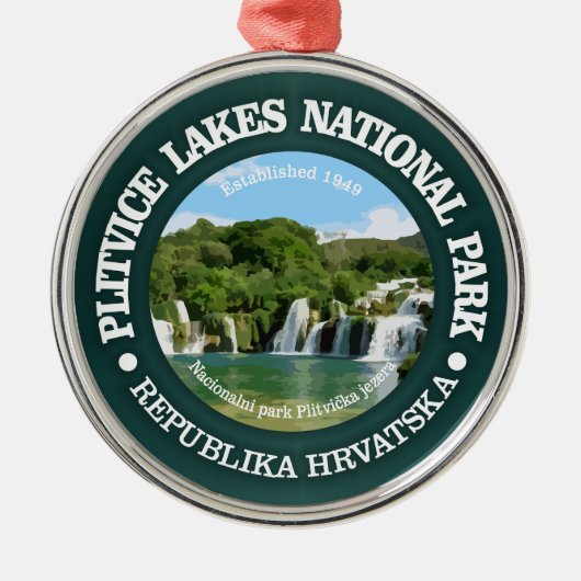 Plitvice Lakes NP Silbernes Ornament (Vorne)