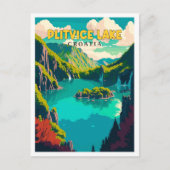 Plitvice See Croatia Vintage Illustration Postkarte (Vorderseite)