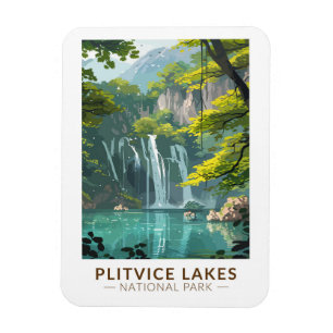 Plitvice-Seen Nationalpark Reise Kunst Vintage Magnet