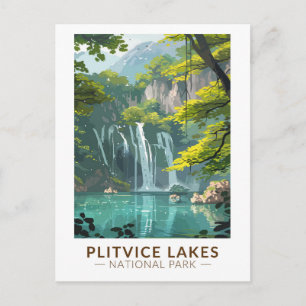 Plitvice Seen Nationalpark Reise Kunst Vintage Postkarte