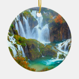 Plitvice Wasserfall Weihnachtsdekoration Keramik Ornament
