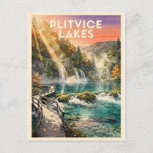 Plitvicer Seen Kroatien Vintage Postkarte