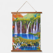 Plitvicer Seen, Kroatien Wasserfälle im Herbst Wandteppich Mit Holzrahmen (Vorderseite)