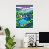 Plitvicer Seen Wasserfall Kunst Poster (Heimbüro)