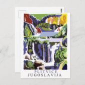 Plitvicer Wasserfälle, Vintage Postkarte (Vorne/Hinten)