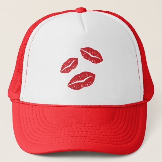 PLKR LIEBE KISSES RED LIPS SMILES TRUCKERKAPPE (Vorderseite)