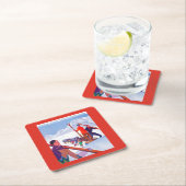 PLM förderndes Bahnplakat Rechteckiger Pappuntersetzer (Vor Ort)