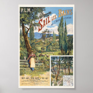 PLM Sail les Bains Frankreich Vintage Poster 1895