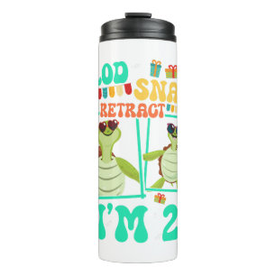Plod Snap Retract Ich bin 2 Turtle Kind 2. Geburts Thermosbecher
