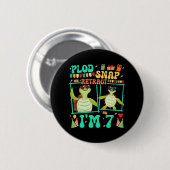 Plod Snap Retract Ich bin 7 Turtle Kind 7. Geburts Button (Vorne & Hinten)