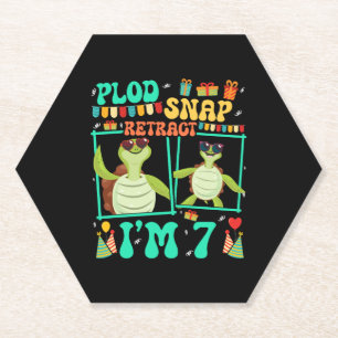 Plod Snap Retract Ich bin 7 Turtle Kind 7. Geburts Untersetzer