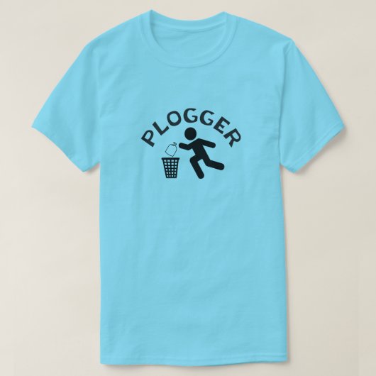 Plogger mit Läufer-Ikone Plogging T-Shirt (Design vorne)