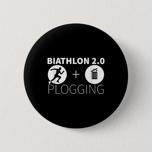 Plogging Biathlon 2.0 Joggen und Umwelt Button (Vorderseite)