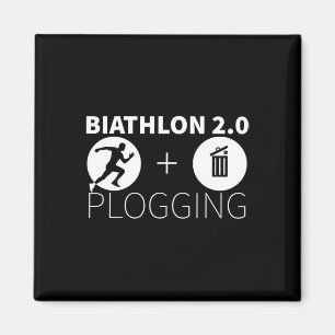 Plogging Biathlon 2.0 Joggen und Umwelt Magnet