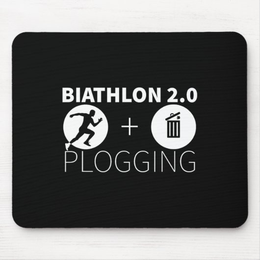 Plogging Biathlon 2.0 Joggen und Umwelt Mousepad (Vorne)