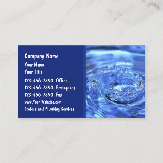 Plombieren von Visitenkarten Visitenkarte (Vorderseite)