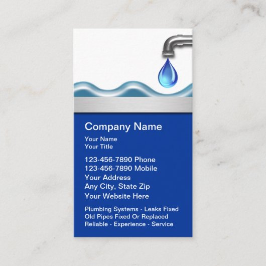 Plombieren von Visitenkarten Visitenkarte (Vorderseite)