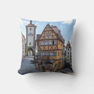 Plönlein in Rothenburg ob der Tauber, Deutschland Kissen