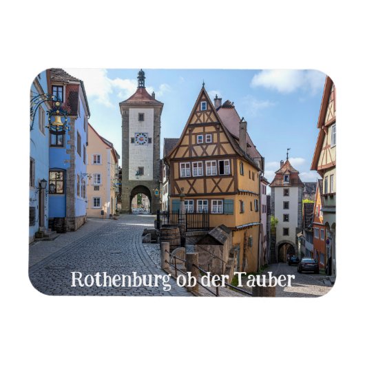 Plönlein in Rothenburg ob der Tauber, Deutschland Magnet (Horizontal)