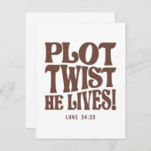 Plot Drehung Er lebt Luke 24:23 Bibel Verse Mitteilungskarte (Vorne/Hinten)