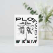 Plot Drehung Er lebt Ostern Jesus ist lebendig Got Postkarte (Stehend Vorderseite)