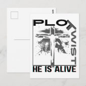 Plot Drehung Er lebt Ostern Jesus ist lebendig Got Postkarte (Vorne/Hinten)