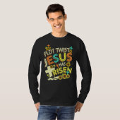 Plot Drehung Jesus hat Sonnenblume überqueren Retr T-Shirt (Vorne ganz)