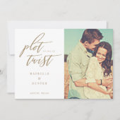 Plot-Drehung Moderne Minimale Kalligraphie & Foto Save The Date (Vorderseite)