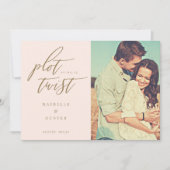 Plot-Drehung Moderne Minimale Kalligraphie & Foto Save The Date (Vorderseite)