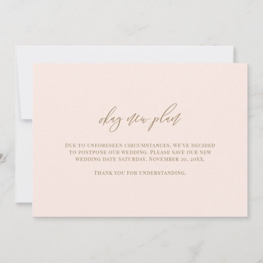 Plot-Drehung Moderne Minimale Kalligraphie & Foto Save The Date (Rückseite)