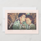 Plot-Drehung Moderne Minimale Kalligraphie & Foto Save The Date (Vorderseite)