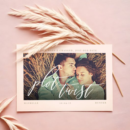 Plot-Drehung Moderne Minimale Kalligraphie & Foto Save The Date