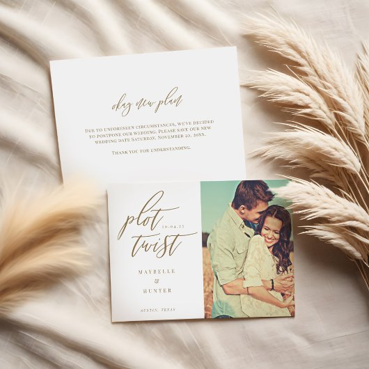 Plot-Drehung Moderne Minimale Kalligraphie & Foto Save The Date