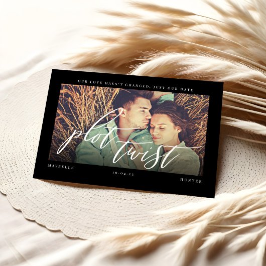 Plot-Drehung Moderne Minimale Kalligraphie & Foto Save The Date