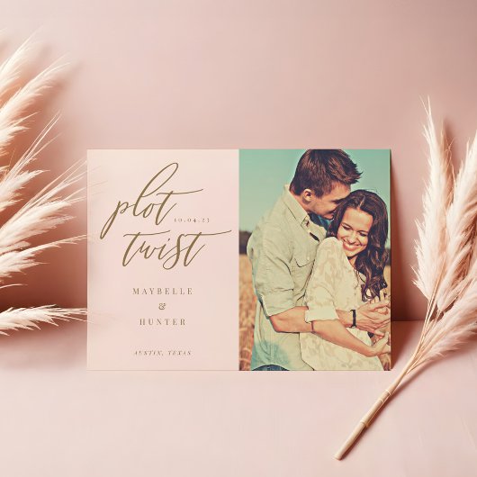 Plot-Drehung Moderne Minimale Kalligraphie & Foto Save The Date