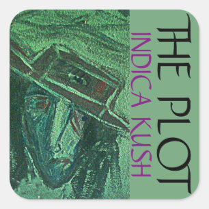 PLOT INDICA KUSH QUADRATISCHER AUFKLEBER