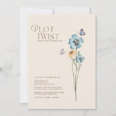 Plot Twist Blaue Wildblumen-Hochzeit Datum ändern Save The Date (Vorderseite)