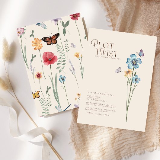 Plot Twist Blaue Wildblumen-Hochzeit Datum ändern Save The Date